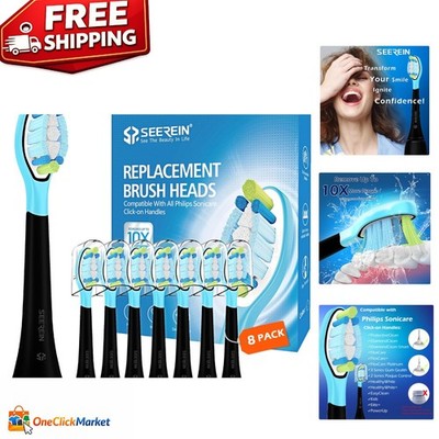 Individually Sealed Replacement Toothbrush Heads for Philips Sonicare - 8-Pack