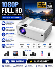 Proyector WiFi AUSHA 1080P 9500 Lúmenes 3D Listo Home Theater HDMI USB Video