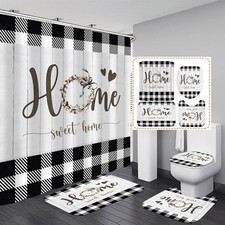 FZDHHY Black and White Shower 70.8"W x 70.8"L Pack of 4 ,