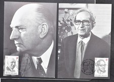 BELGIUM 1987 Medicine Nobel Prize J.F. Heymans + A. Claude Red Cross Maxi Cards