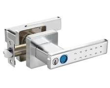 Fingerprint Door Lock, Keypad Door Knob with Handle, Sliver Smart Door knob w...