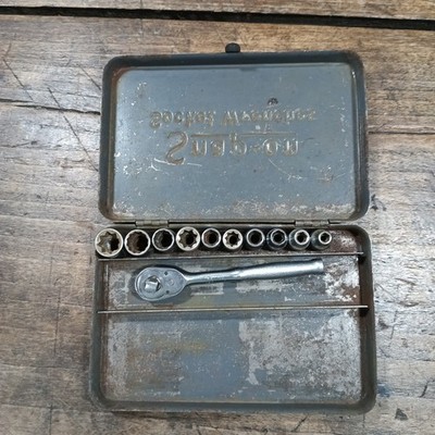 Vintage Snap-On Tools Midget Socket Wrench Embossed Metal Case M70