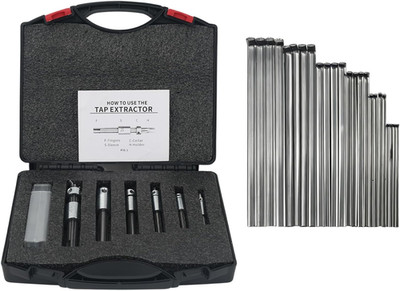 6-Piece 4 Flute Tap Extractor Set with 24 Replacement Hardened Steel Fingers   B