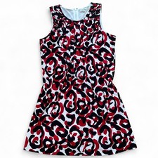 Calvin Klein Red black white abstract print sleeveless mini dress petite Medium