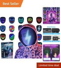 Interactive LED Mask - Perfect for Parties, Cosplay, and Special Occasions 
