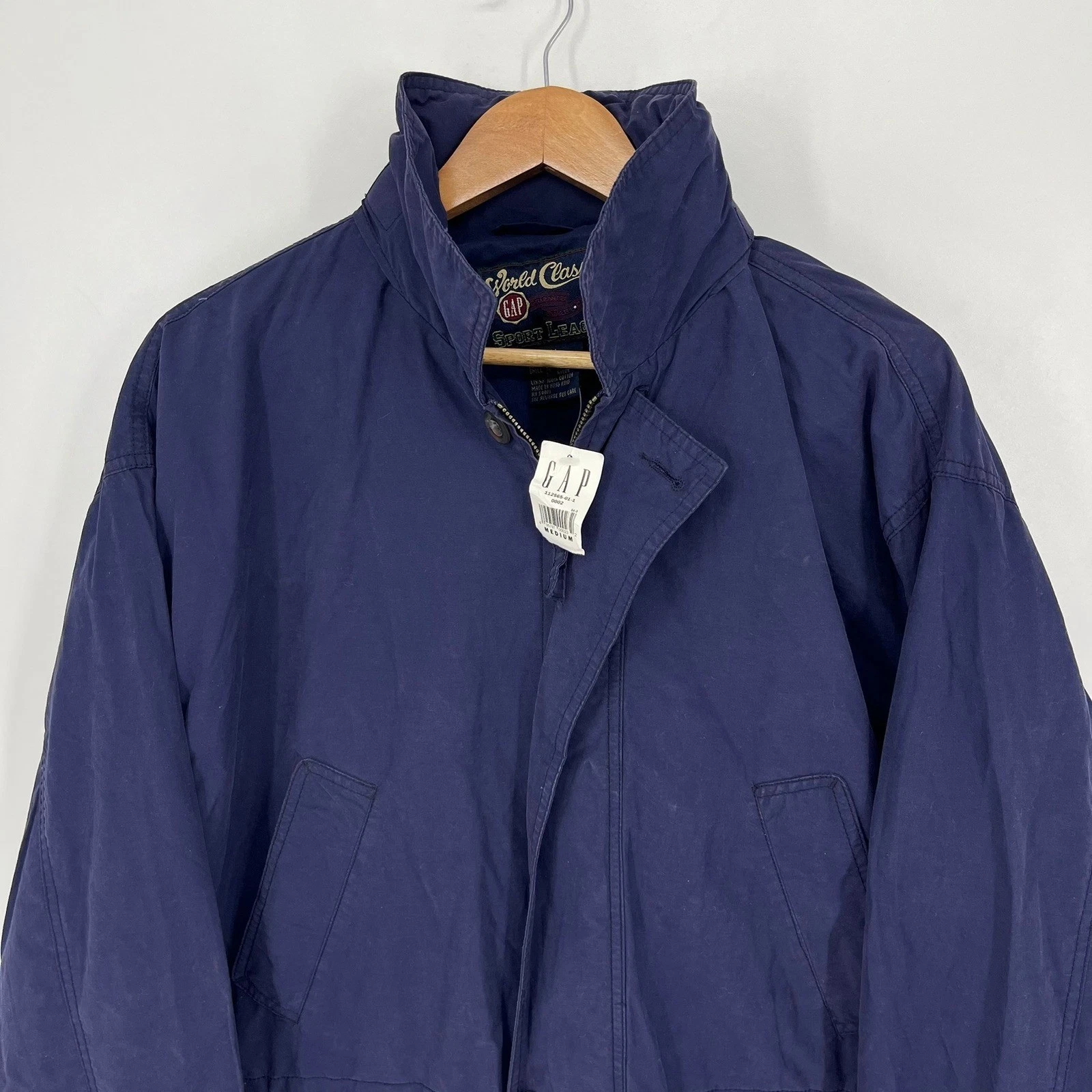 Gap World Classic Sport League Mens Navy Blue Field Jacket Medium 90s New NOS - product detail image 8