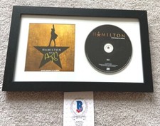 LIN MANUEL MIRANDA SIGNED HAMILTON CD COVER FRAMED BROADWAY PLAY ALEXANDER BAS !