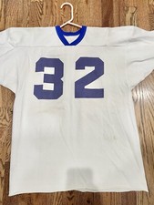 Vtg Large Athletic Football Jersey Shirt White Blue USA 32 