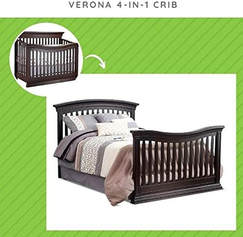 Full-Size Conversion Kit Bed Rails for Sorelle Cribs (Espresso