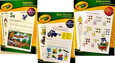 ALPHABET, PHONICS,SUBTRACTION, WORKBOOKS CRAYOLA Pre-K-1st  Set-3 NEW