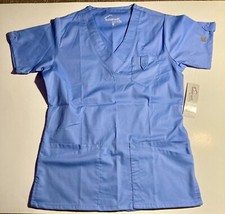 Women  s Butter Soft Size XS XSmall Polyester/Cotton Blue/Navy Floral Scrub Top