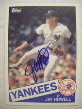 JAY HOWELL signed YANKEES 1985 Topps baseball card AUTO Autographed DODGERS REDS