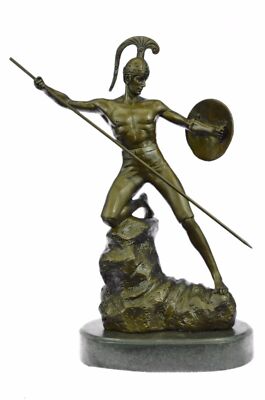 Vintage Neoclassical Greco/Roman Bronze Gladiator Nude Male by Jensen Figure NR