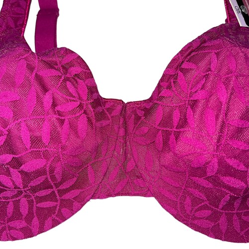Olga Bra Underwire Minimizer Lace Sheer Leaves Lightweight Full Coverage 35519 - Picture 22 of 84