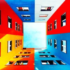 8x8 Photo Art Print - City & Sky Buildings Colorful Artwork Signed Picture