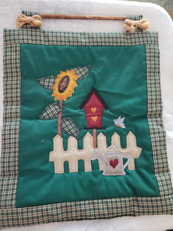 Amish Quilted Sunflower Wall Hanging. Handmade