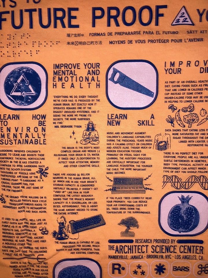 Camiseta Future Proof Yourself Naranja Gráfica Erick The Architect TALLA (M) NUEVA Foto 3 de 4