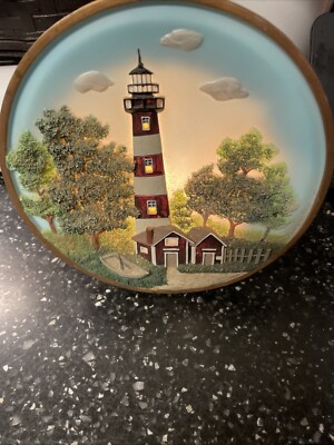 Bodie Island NC Lighthouse Night Light Scene Lamp Nautical Decor - 3D EUC
