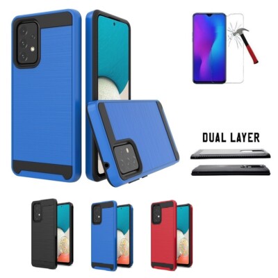For Samsung Galaxy A53 5G, Slim Metallic Brushed Shockproof Cover Case