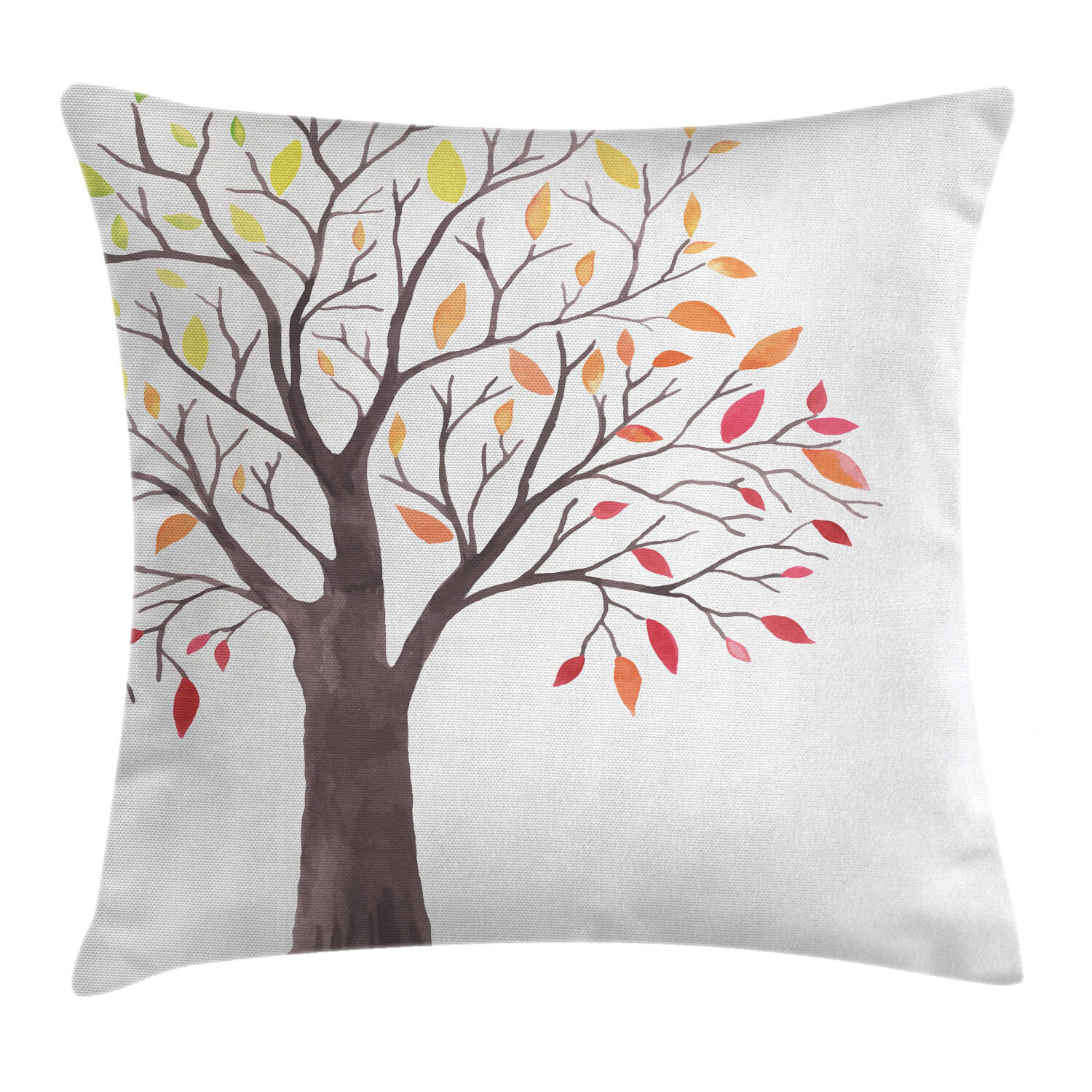 Nature-Inspired Forest Leaves Square Pillow Cover - 16 Inches