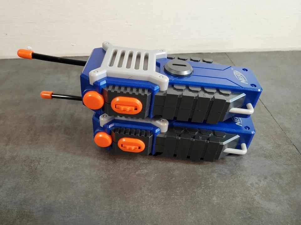 Nerf Walkie Talkie Kids Two Way Radio Handheld Blue Hasbro 2016 Set of 2 Tested - Image 2 of 4
