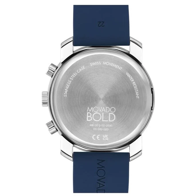 RELOJ PARA HOMBRES MOVADO 3601048 TREND PROPEL CRONÓGRAFO ESFERA PLATEADA SILICONA AZUL Foto 3 de 4