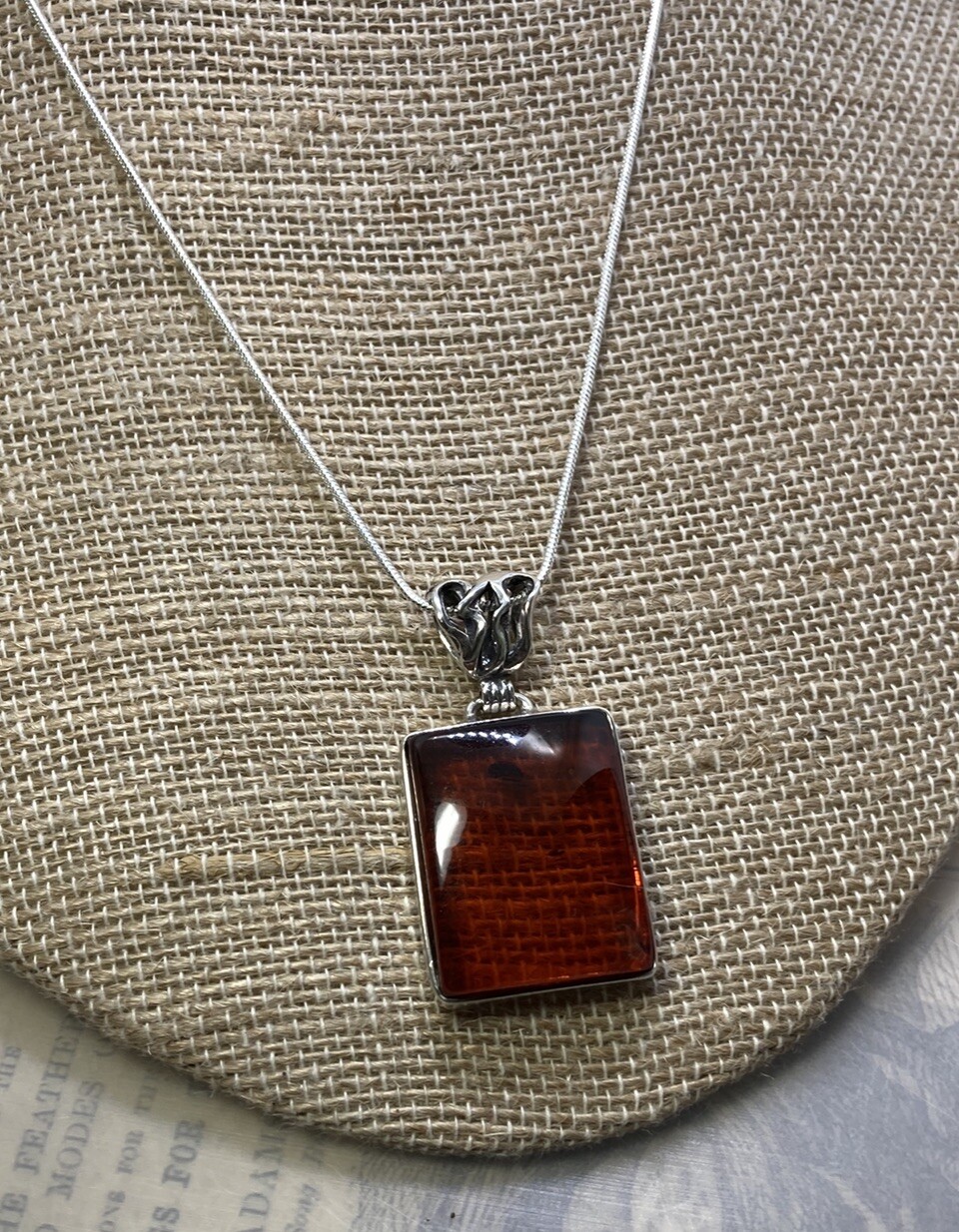 Handmade HONEY AMBER Rectangular 925 Sterling Sil… - image 10