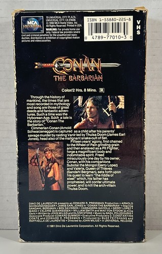 Conan the Barbarian - VHS Tape - James Earl Jones & Arnold Schwarzenegger - Picture 2 of 5