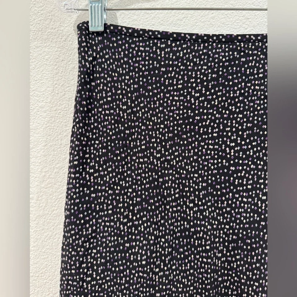 Falda Ann Taylor 100% Seda Negra Geométrica Larga Midi Recta Fairycore Talla 10 Foto 2 de 4