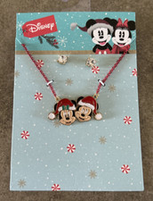 NEW Disney Mickey  Minnie Mouse Christmas Necklace  Earring Set