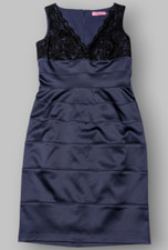 Eliza J New York Women's Size 6 Dark Blue Satin Sleeveless Dress