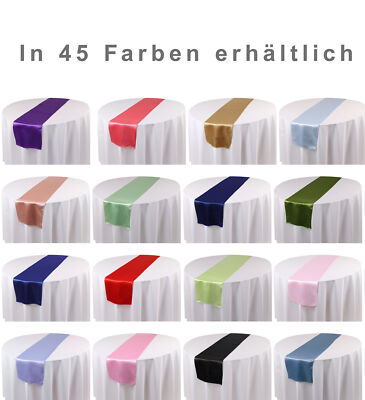Satin Tischläufer Mittelläufer 30x270 cm Deko Hochzeit Event Party Dekoration 