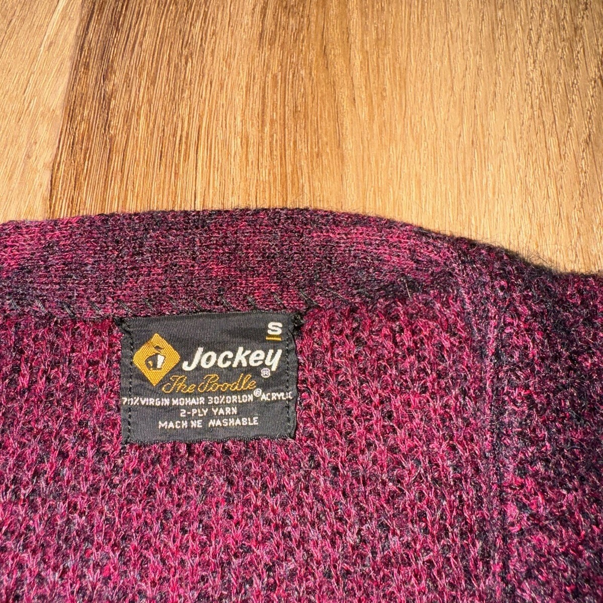 1960s Jockey Sweater Mohair Acrylic Poodle Cardigan Vtg 1960s Jockey Sweater Mohair Acrylic Poodle Cardigan Vtg