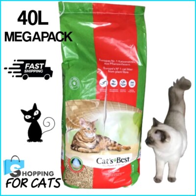 40L Cats Best Oko Plus Original Klumpendes Katzenstreu Toilette Spülbar MEGA PACK