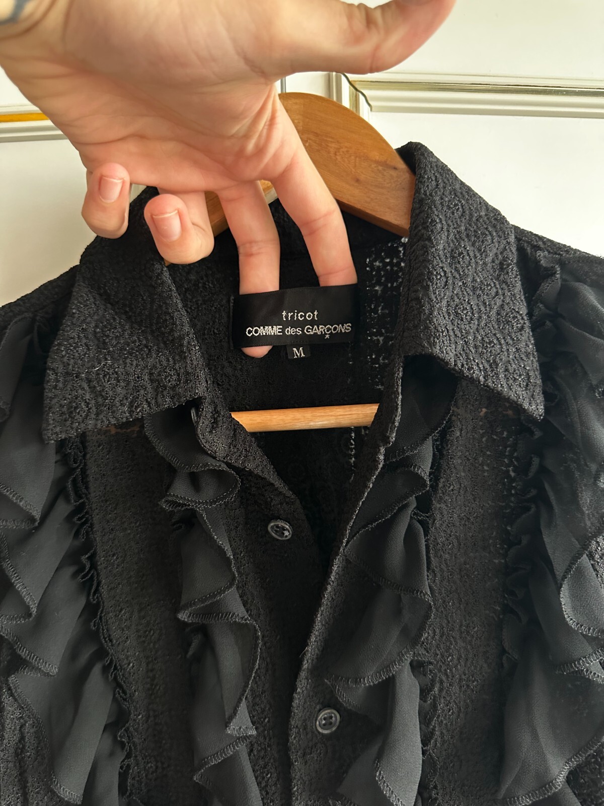 Womens Comme des Garcon Blouse RRP £650 M Black High Fashion Shirt Black DSM image 3