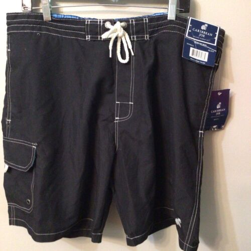 caribbean joe Men Black Swimming Trucks NWT Size X-Large Lined