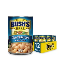 BUSH'S BEST 16 oz Canned Garbanzo Beans 🫘(Chickpeas) Pack of 12