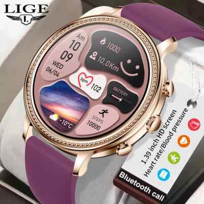 Luxury Smart Watches Bluetooth Call Connected Phone Women Watch Health Monitor