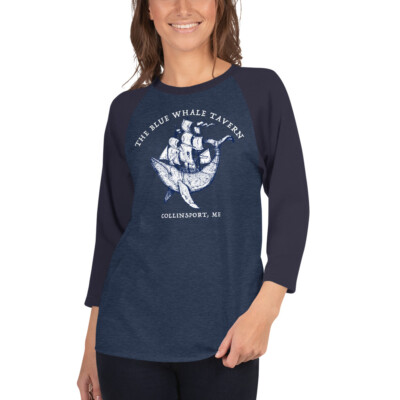T-shirt Unisex Blu Navy Blue Whale Tavern &ndash; Cotone