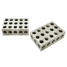 2-4-6 Blocks 23 Holes Matched Pair Ultra Precision 0.0003" for Milling Machine