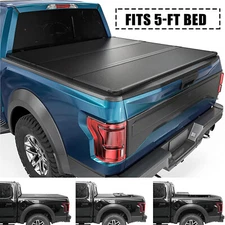 5ft Short Bed Hard Tri-Fold Truck Bed Tonneau Cover For 2016-2021 Toyota Tacoma