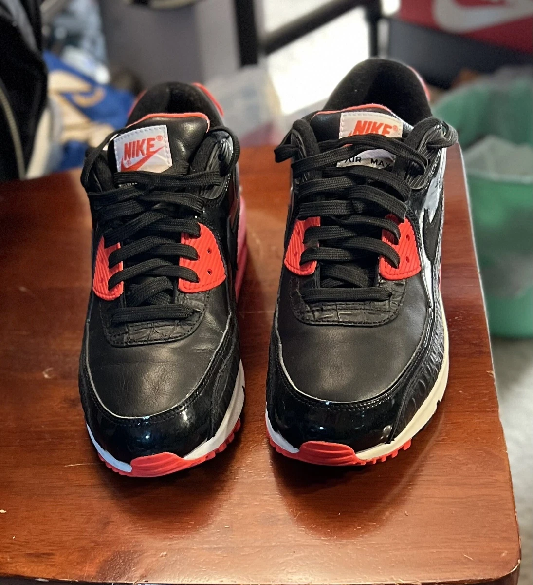 Nike Air Max 90 Infrared Black Anniversary Croc 2015 Men s Size 9
