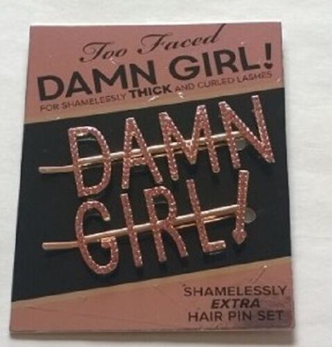 Too Faced DAMN GIRL Hair Barrettes Bobby Pins Hair Pins New Pink Rhinestone