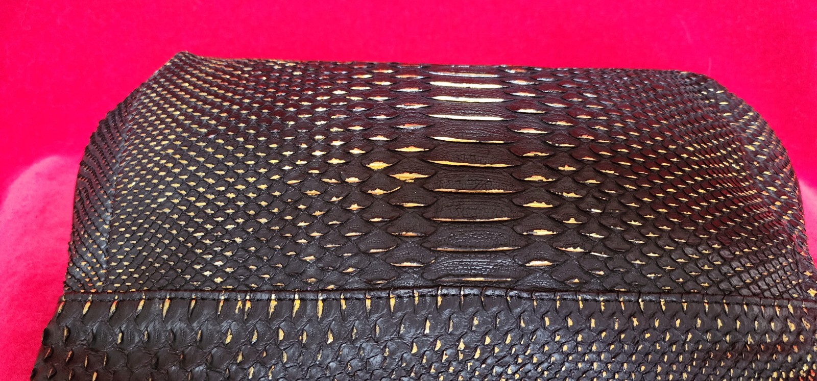 Rashedah Black & Gold Python Clutch Bag - image 7