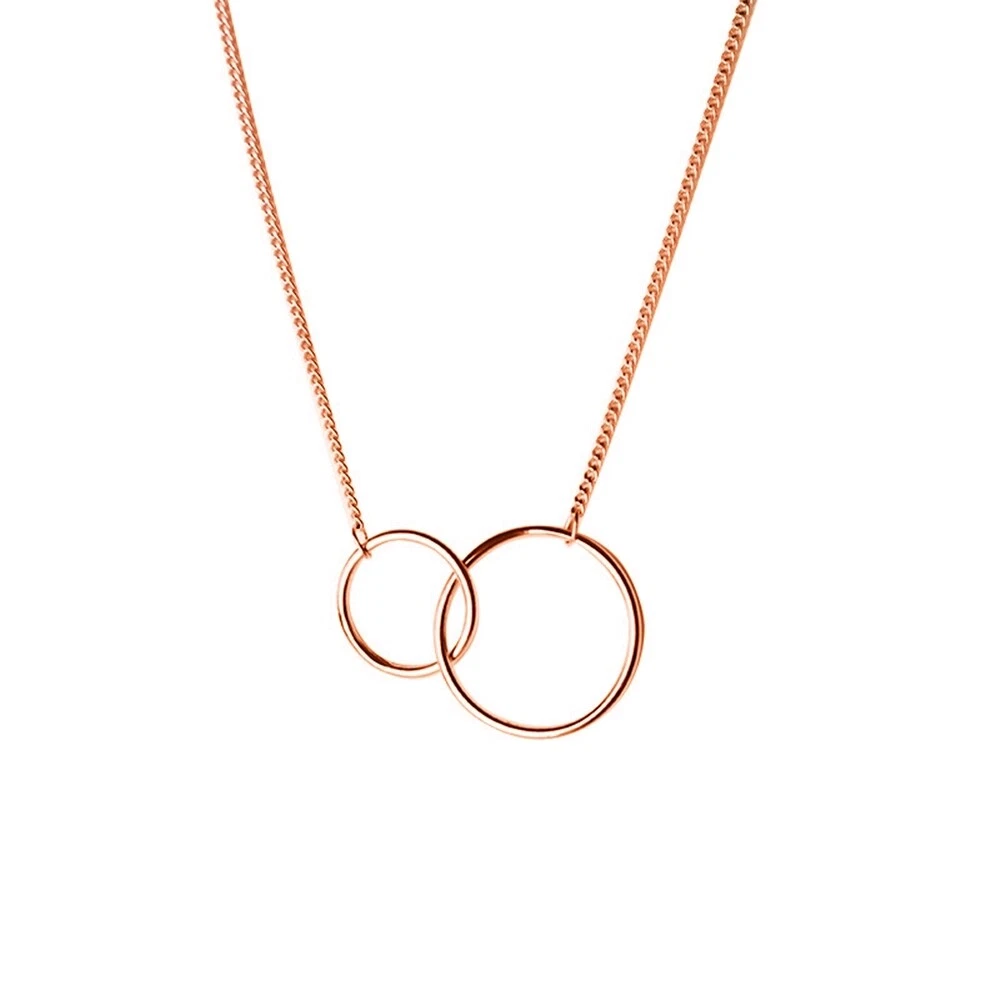Rose Gold on Sterling Silver 18mm 13mm Circles Eternity Infinity