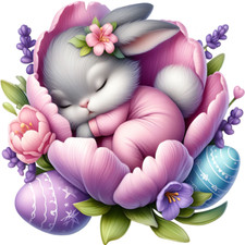 30 Custom Sleepy Little Easter Bunny Personalized Address Labels