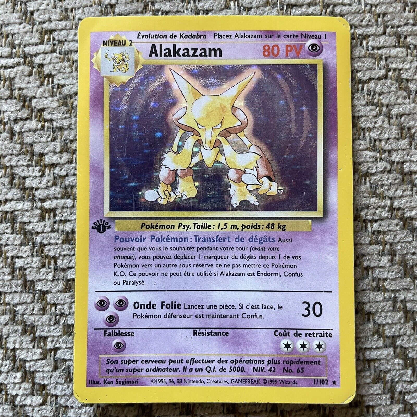 1999 Pokemon Alakazam - 1st Edition Shadowless