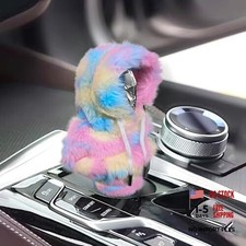 Universal Plush Hoodie Car Shift Knob Cover, Cozy Gear Shift Cover for Pink