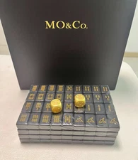MO&COMini Mahjong tiles Set Brand-new black and gold Limited edition