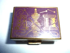 Vintage Small Metal Sewing Themed Box